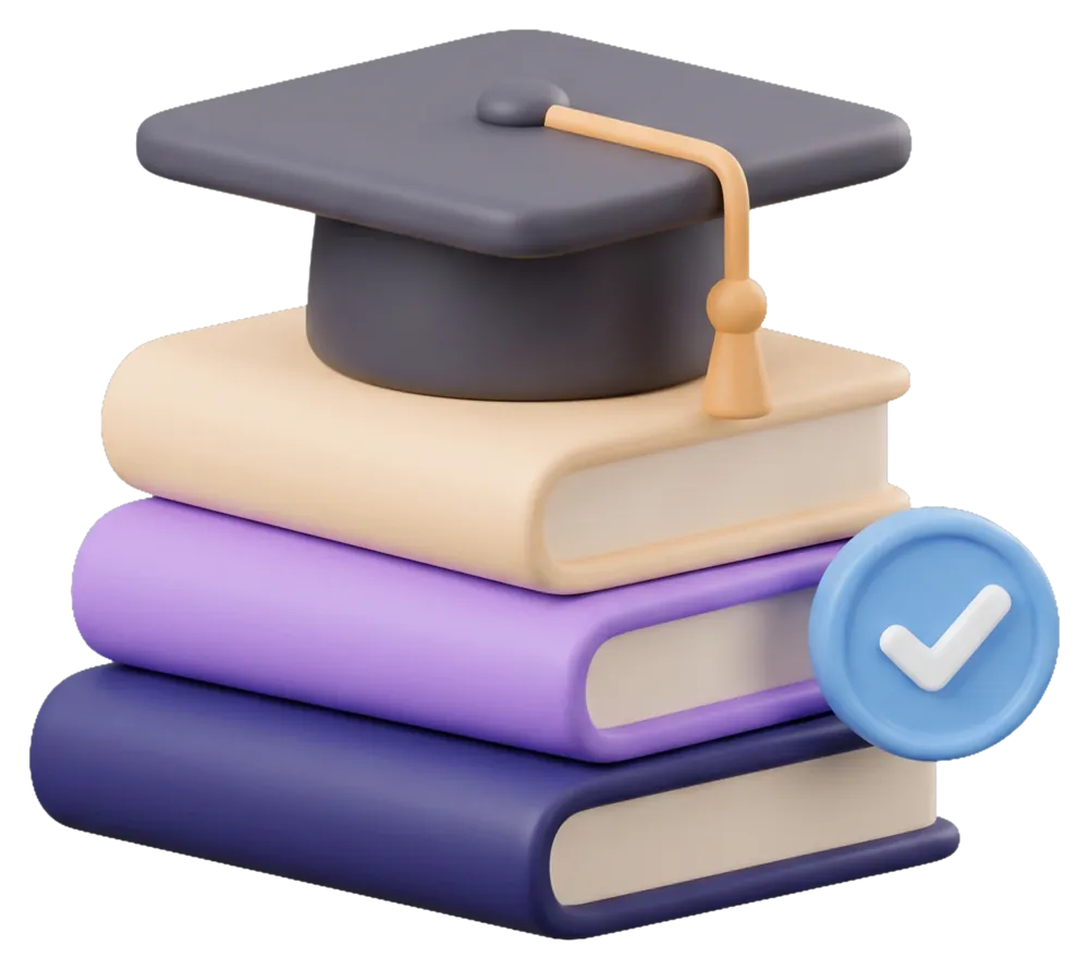 Books, a graduation cap, a diploma and a calendar, the pieces of a school brought together